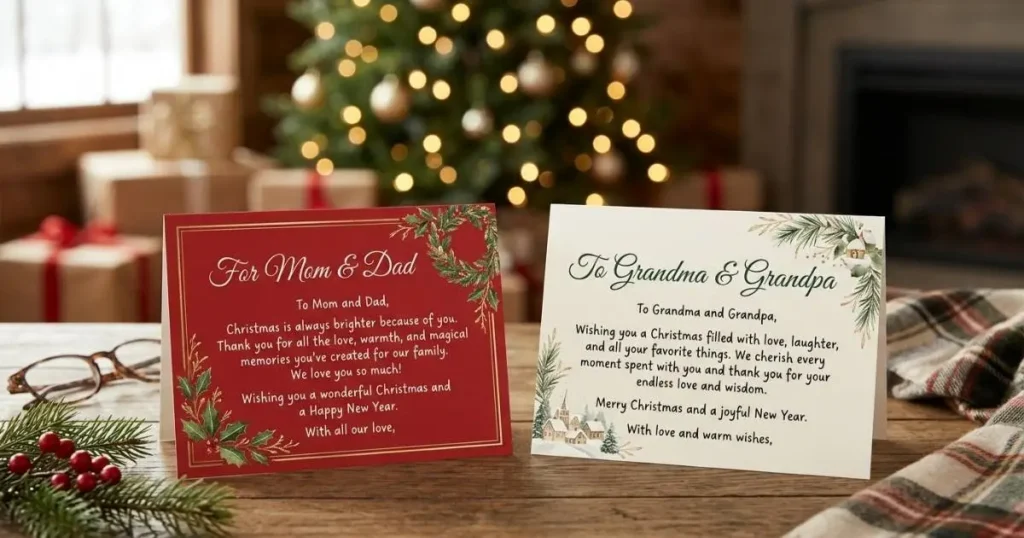 Christmas Card Messages for Parents and Grandparents