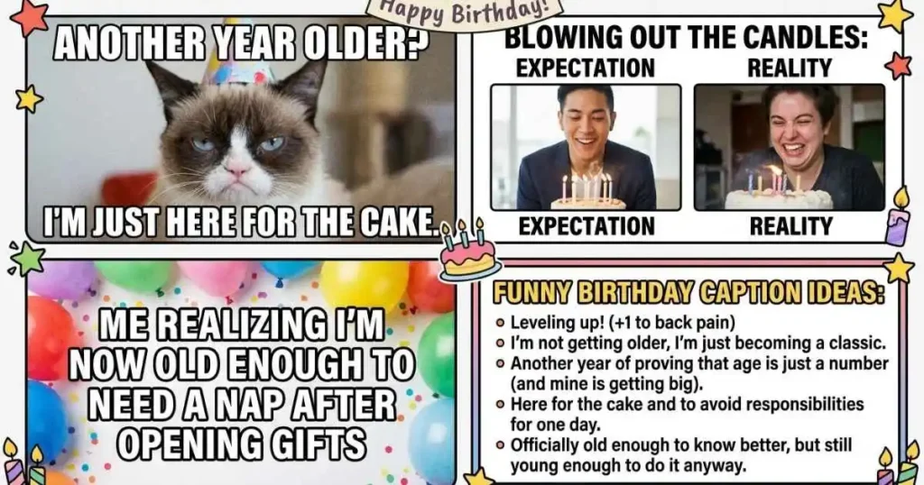 Funny Birthday Memes and Caption Ideas