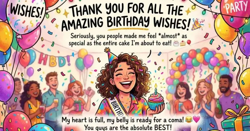 Funny Thank You for Birthday Wishes