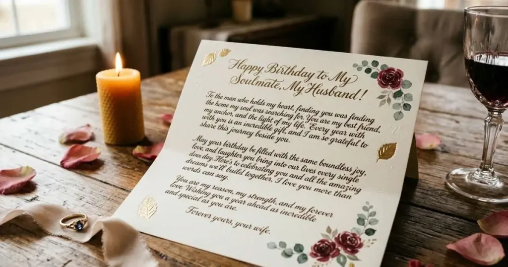 Soulmate Romantic Birthday Wishes for Husband from Wife