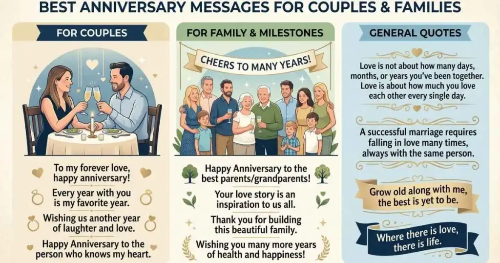 Best Anniversary Messages for Couples and Families