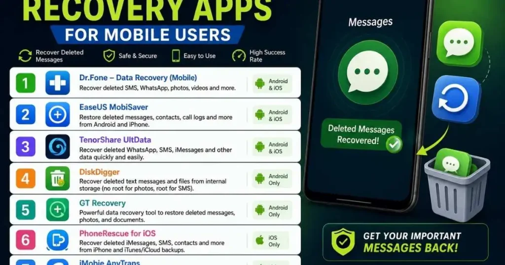 Best Deleted Message Recovery Apps for Mobile Users