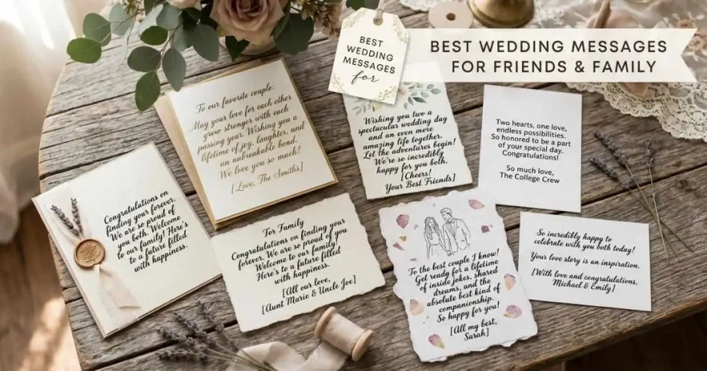 Best Wedding Messages for Friends and Family
