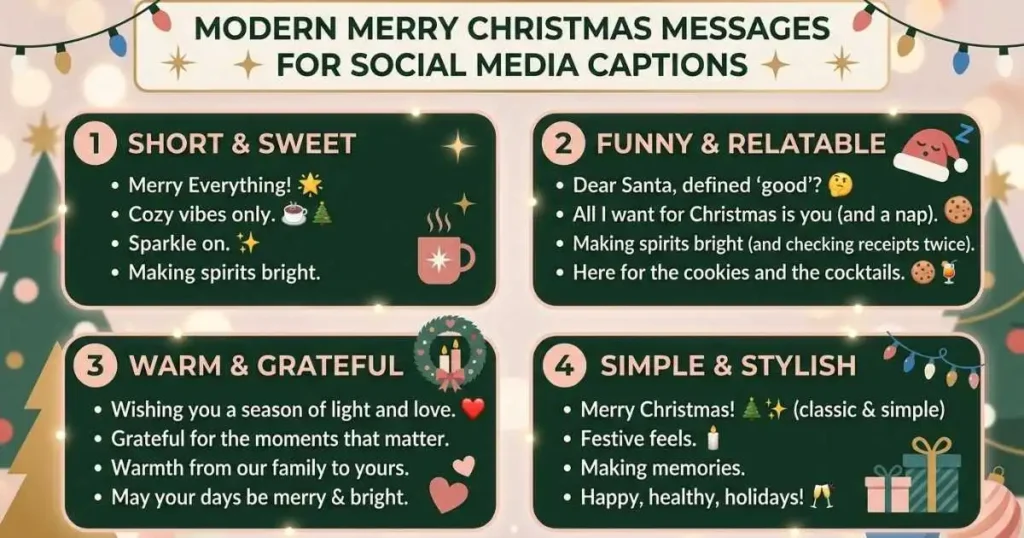 Modern Merry Christmas Messages for Social Media Captions