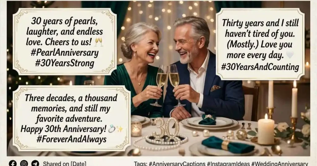 30th Wedding Anniversary Captions for Instagram