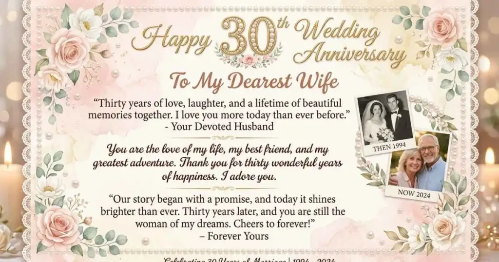 30th Wedding Anniversary Quotes for Wife