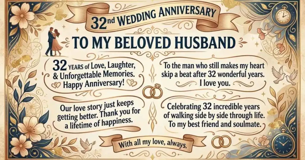 32nd Wedding Anniversary Quotes for Husband
