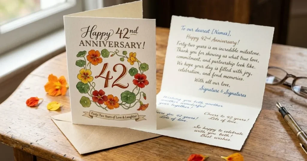 42nd Wedding Anniversary Card Messages