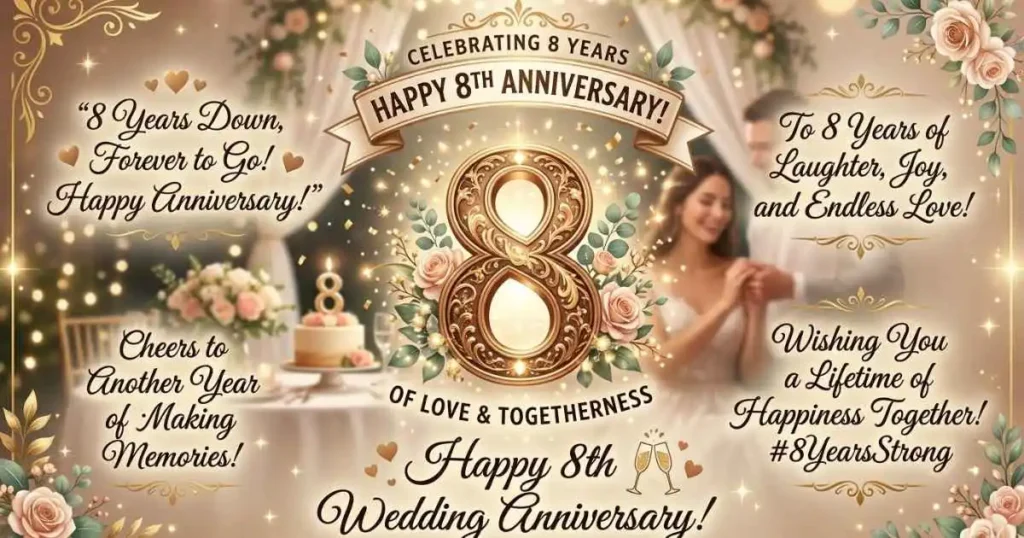  8th Anniversary Celebration Quotes, Captions & Wishes in English