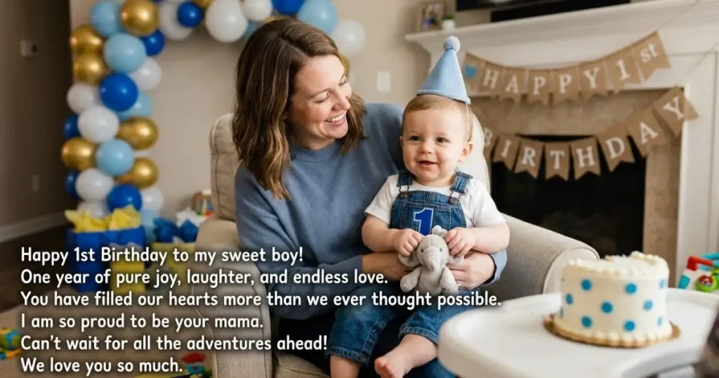 First Birthday Wishes for Baby Boy from Mother