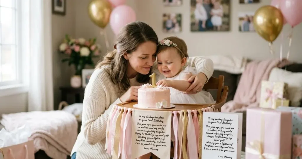 First Birthday Wishes for Baby Girl from Mother
