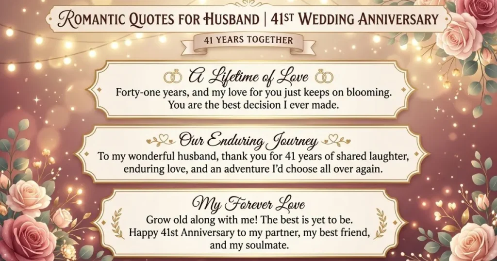 Romantic 41st Wedding Anniversary Quotes for Husband
