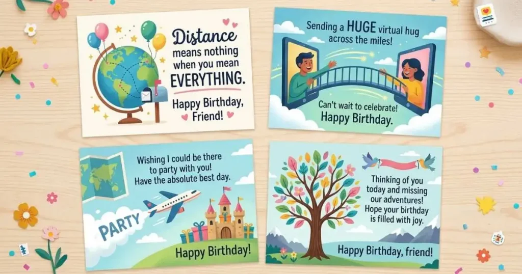 Short Birthday Greetings for Long Distance Friends