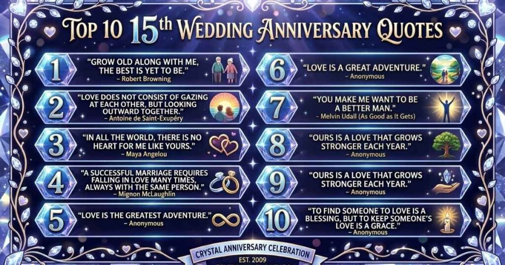  Top 10 15th Wedding Anniversary Quotes