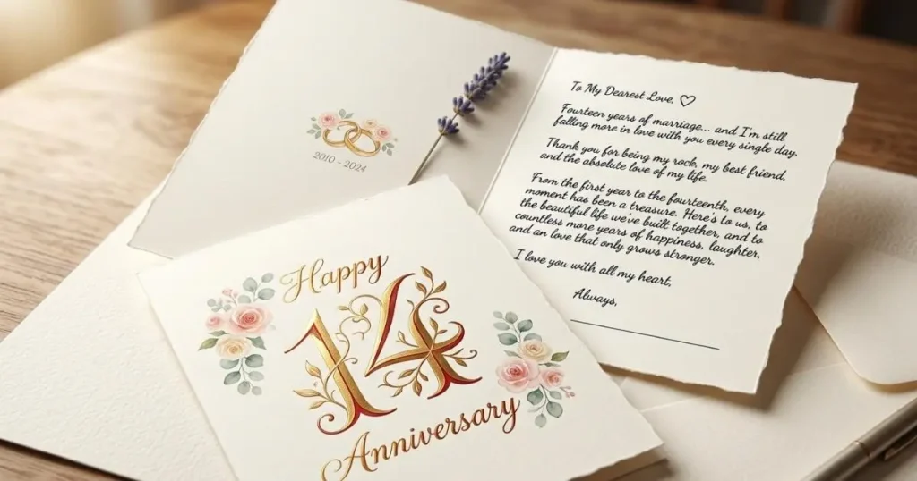  What to Write in a 14th Anniversary Card