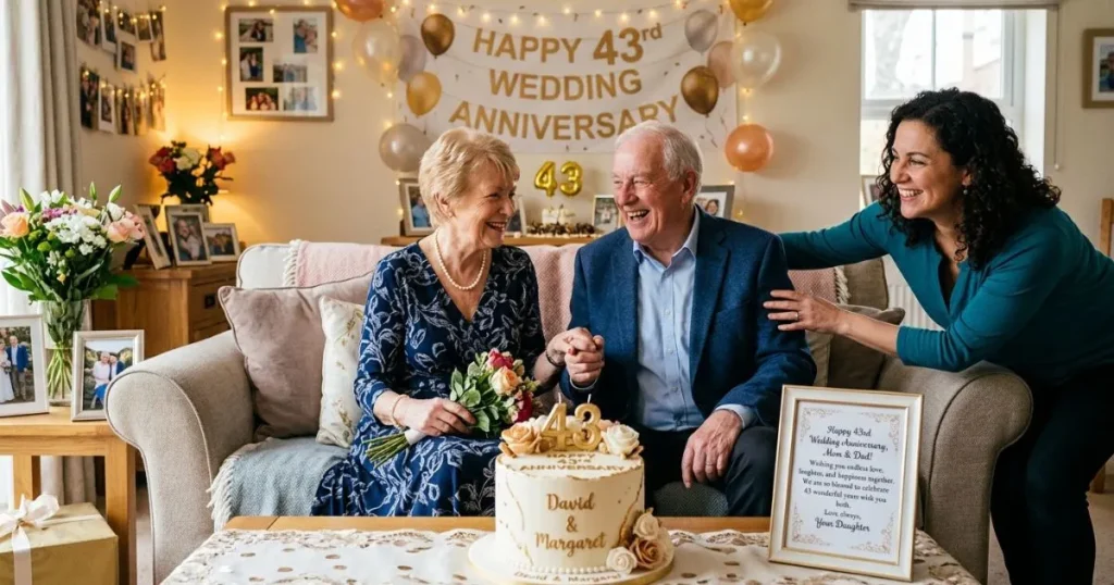 43rd Wedding Anniversary Wishes for Parents from Daughter