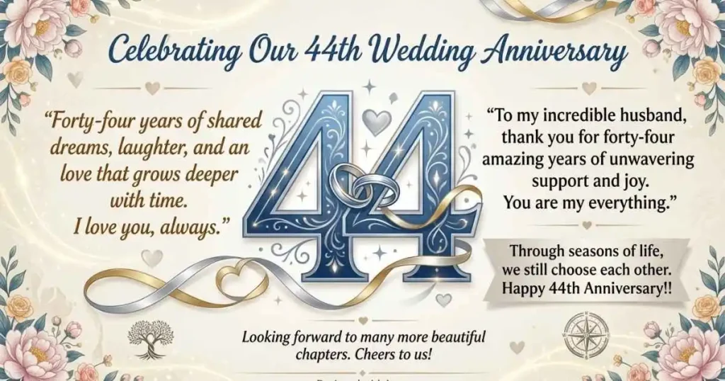 44th Wedding Anniversary Quotes for Husband