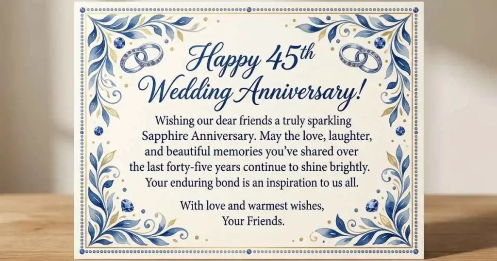 45th Wedding Anniversary Wishes for Friends
