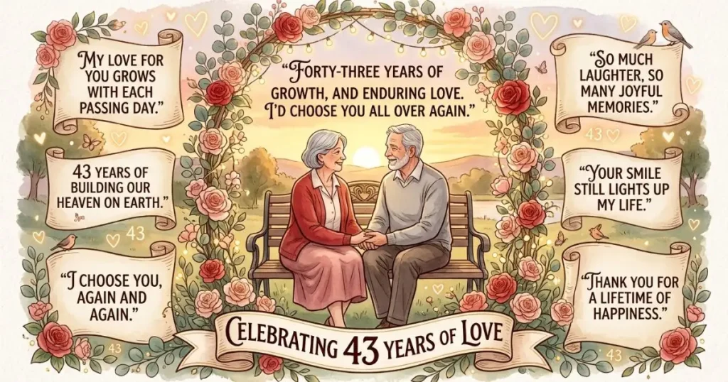 Romantic 43rd Wedding Anniversary Quotes